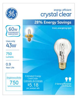GE2PK 43W CLR HALO BULB