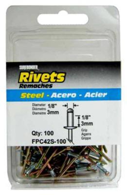 100PK 1/8" STL RIVET