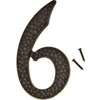 NUMBER HOUSE 6 ALUM 3IN BLACK