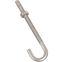 BOLT J-HOOK 1/4X4IN ZINC