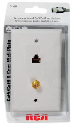 Cat5/6 Coax Wall Plate