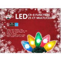 LIGHT LED C9 8 FUNC MULTI 25CT
