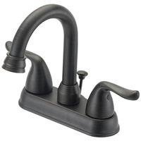 FAUCET LAV 4IN 2HNDL LEVER BRZ