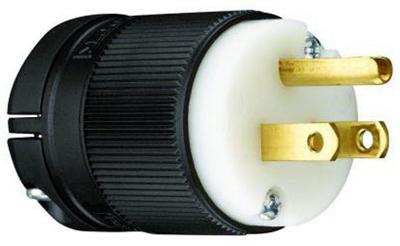 15A125V BLK STRAIG PLUG