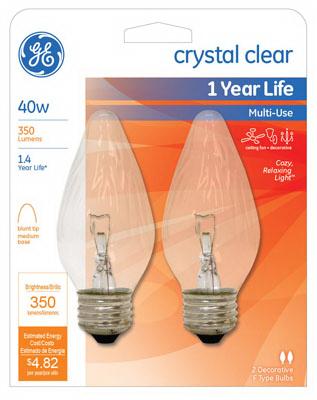 GE2PK 40W CLR Flam Bulb