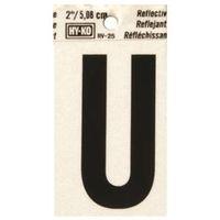 LETTER HOUSE U 2IN REFL BLK