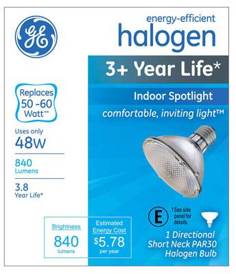 GE 48W Par30 Halo Bulb