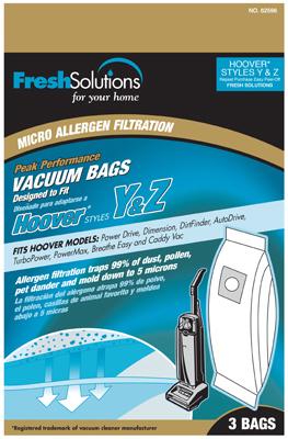 HOOVER 3PK Y/Z VAC BAG