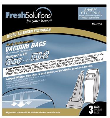 3PK SHARP PU-2 VAC BAG