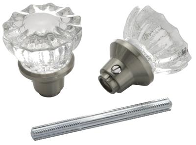 DOOR KNOBS GLASS 2"CHRM