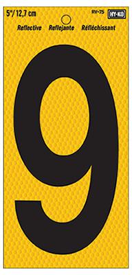 5"BLK/YEL Reflective #9