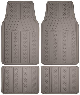 4PC GRY Rubb FLR Mat