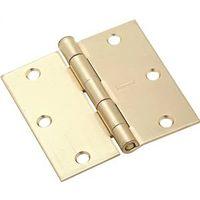 HINGE DOOR 3-1/2IN SQ CNR BRS