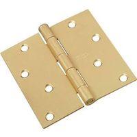 HINGE DOOR 4IN SQ CNR BRASS