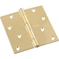 HINGE DOOR 4IN SQ CNR POL BRS