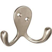 HOOK ROBE DOUBLE PRONG SAT NKL