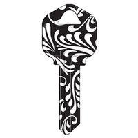 KW1-41 KEYBLANK SWIRL BLK/WHT