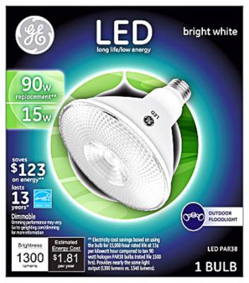 GE 15W WHT PAR38 BULB