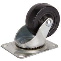CASTER SWIVEL 3IN RUB/ZINC