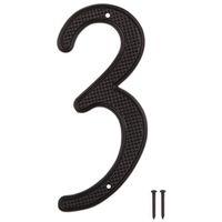 HOUSE NUMBER 3 BLACK 4IN