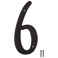 HOUSE NUMBER 6 BLACK 4IN
