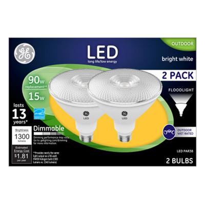GE 2PK 15W PAR38 BULB