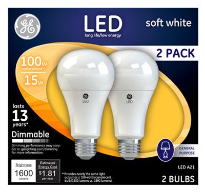 GE LED 15W A19 SW BULB