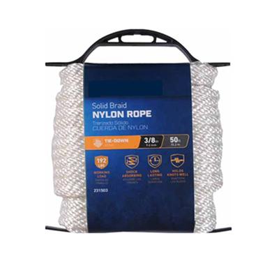 Nylon Rope  Smooth Braided  White  3/8-In. x 50-Ft.