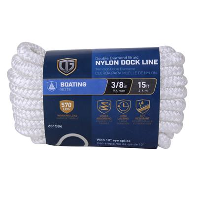 3/8x15 WHT Dock Line
