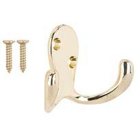 HOOK ROBE DBL PRONG POL BRS