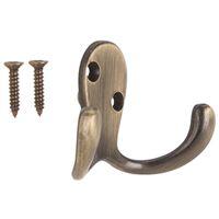 HOOK ROBE DBL PRONG ANT BRS