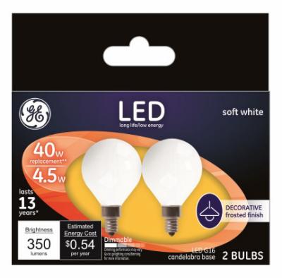 GE 2PK 4.5W SW G16 Bulb