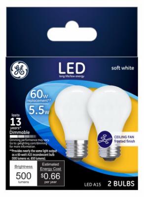 GE 2PK 5.5W SW A15 Bulb