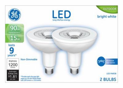 GE 2PK 15W PAR38 BULB