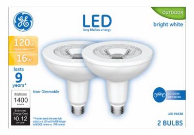 GE 2PK 16W PAR38 BULB