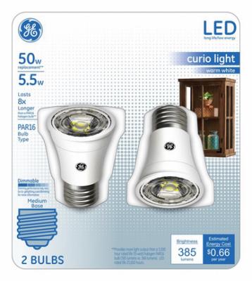 GE 2PK 5.5W P16 MEDBulb