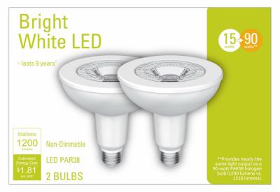 2PK 15W WW Par38 Bulb