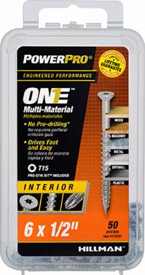 50PK 6X1/2 FH INT SCREW