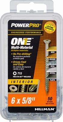 50PK 6X5/8 FH INT SCREW