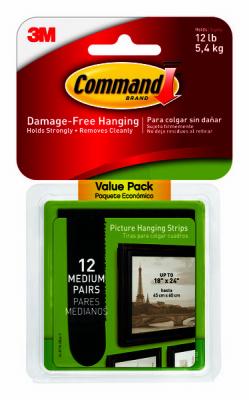 12PK MED BLK PIC STRIPS