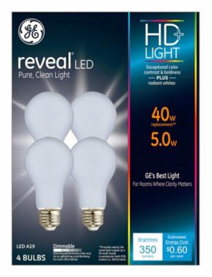 GE4PK 5W WHT A19 BULB