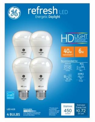 GE 4PK 5.5W A19 MEDBulb