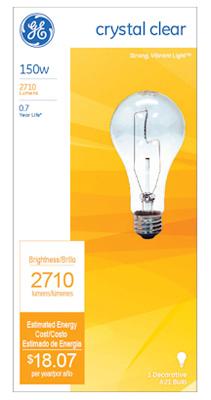 GE150W CLR STD LGT BULB