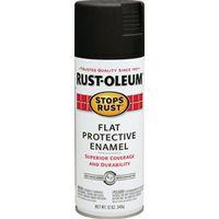PAINT SPRAY ENML FLAT BLK 12OZ