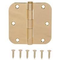 HINGE DR RD 3.5X3.5IN BRT BRS