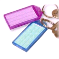 KEYTAG W/SPLIT RING CLEAR
