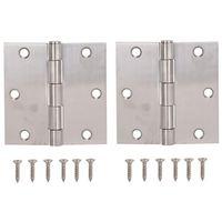 HINGE DR SQ 3.5X3.5IN BRUSH SS
