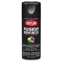 PAINT SPRY MTLC BLK STNLS 12OZ