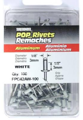 100PK SHORT ALU RIVET