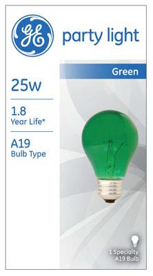 GE 25W GRN Party Bulb